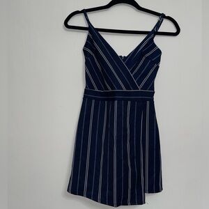 NWT Blue stripe wrap romper